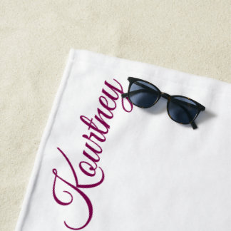 STYLISH MODERN CUSTOM NAME BRIDE BACHELOR PARTY BEACH TOWEL