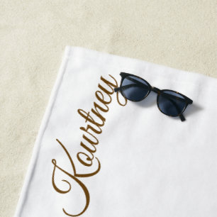 STYLISH MODERN CUSTOM NAME BRIDE BACHELOR PARTY  BEACH TOWEL
