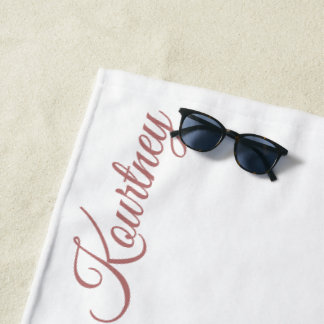 STYLISH MODERN CUSTOM NAME BRIDE BACHELOR PARTY BEACH TOWEL