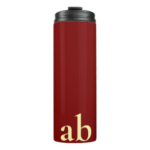 STYLISH MODERN CUSTOM NAME DARK RED GYM TRAVEL THERMAL TUMBLER