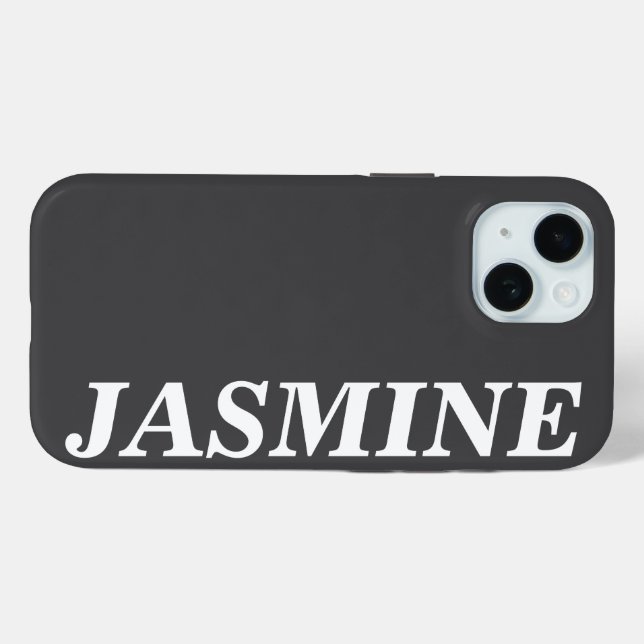 STYLISH MODERN CUSTOM NAME SOLID DARK GREY COLOUR Case-Mate iPhone CASE (Back (Horizontal))