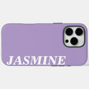 STYLISH MODERN CUSTOM NAME SOLID LAVENDER COLOUR iPhone 16 PRO MAX CASE
