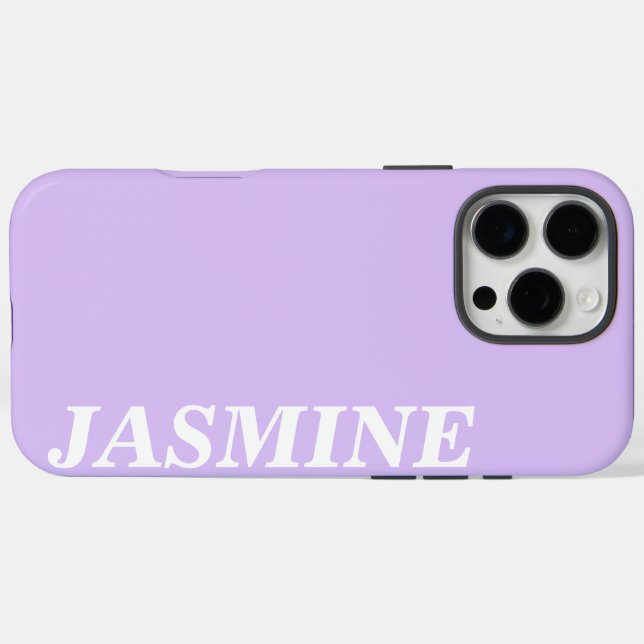 STYLISH MODERN CUSTOM NAME SOLID LAVENDER COLOUR Case-Mate iPhone CASE (Back (Horizontal))