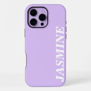 STYLISH MODERN CUSTOM NAME SOLID LAVENDER COLOUR iPhone 16 PRO MAX CASE