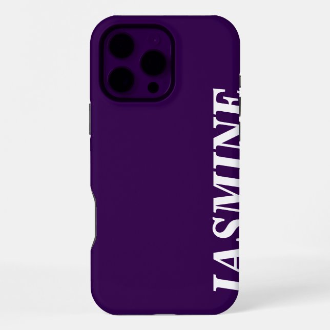STYLISH MODERN CUSTOM NAME SOLID PURPLE COLOUR iPhone CASE (Back)