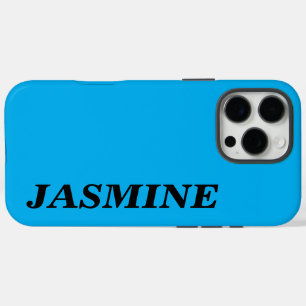 STYLISH MODERN CUSTOM NAME SOLID SKY BLUE COLOUR  iPhone 16 PRO MAX CASE