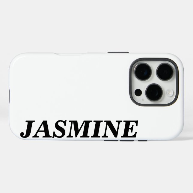 STYLISH MODERN CUSTOM NAME SOLID WHITE COLOUR  Case-Mate iPhone CASE (Back (Horizontal))