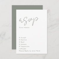 Stylish Modern Custom Names Sage Green Wedding