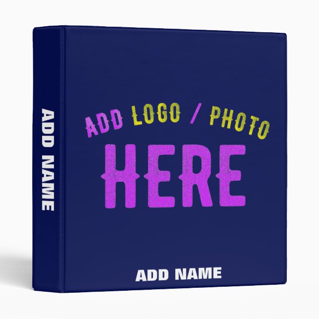 STYLISH MODERN CUSTOM NAVY BLUE VERIFIED BRANDED BINDER (Front/Spine)