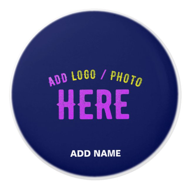 STYLISH MODERN CUSTOM NAVY BLUE VERIFIED BRANDED CERAMIC KNOB (Front)