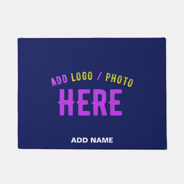 STYLISH MODERN CUSTOM NAVY BLUE VERIFIED BRANDED DOORMAT (Front)