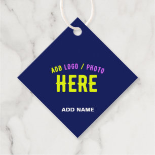 STYLISH MODERN CUSTOM NAVY BLUE VERIFIED BRANDED FAVOUR TAGS