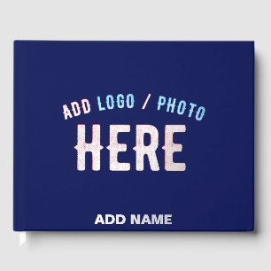 STYLISH MODERN CUSTOM NAVY BLUE VERIFIED BRANDED GUEST BOOK