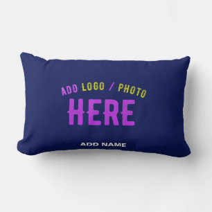 STYLISH MODERN CUSTOM NAVY BLUE VERIFIED BRANDED LUMBAR PILLOW