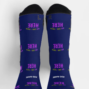 STYLISH MODERN CUSTOM NAVY BLUE VERIFIED BRANDED SOCKS