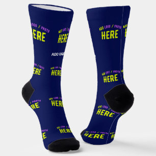 STYLISH MODERN CUSTOM NAVY BLUE VERIFIED BRANDED SOCKS