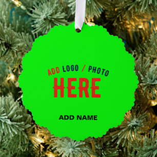 STYLISH MODERN CUSTOM NEON GREEN VERIFIED BRANDED ORNAMENT CARD