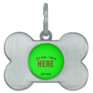 STYLISH MODERN CUSTOM NEON GREEN VERIFIED BRANDED PET ID TAG