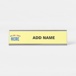 STYLISH MODERN CUSTOM PASTEL YELLOW VERIFIED BRAND DESK NAME PLATE