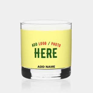 STYLISH MODERN CUSTOM PASTEL YELLOW VERIFIED BRAND WHISKEY GLASS