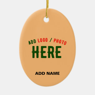 STYLISH MODERN CUSTOM PEACH ORANGE VERIFIED BRAND CERAMIC ORNAMENT