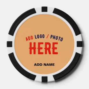 STYLISH MODERN CUSTOM PEACH ORANGE VERIFIED BRAND POKER CHIPS