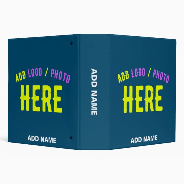 STYLISH MODERN CUSTOM PRUSSIAN BLUE VERIFIED BRAND BINDER (Background)