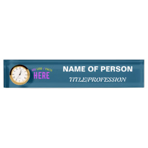 STYLISH MODERN CUSTOM PRUSSIAN BLUE VERIFIED BRAND NAMEPLATE
