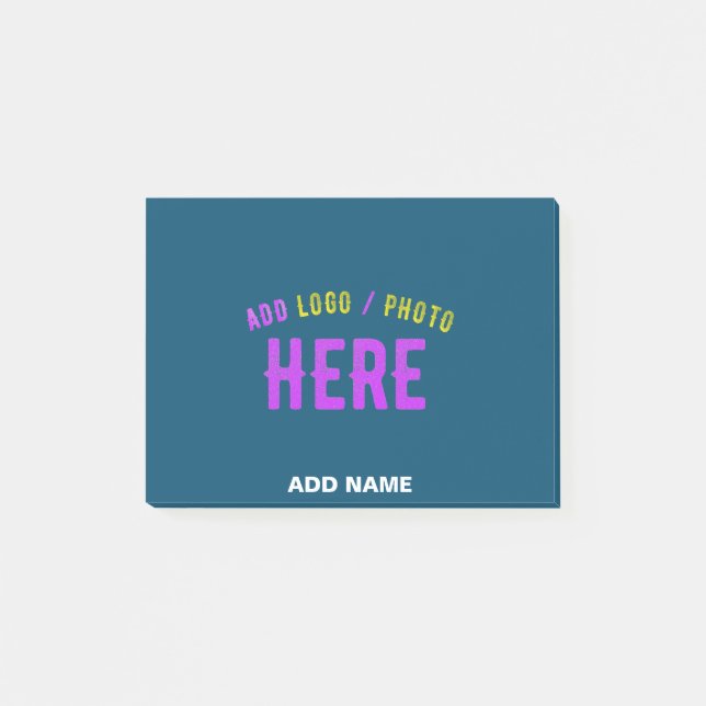 STYLISH MODERN CUSTOM PRUSSIAN BLUE VERIFIED BRAND POST-IT NOTES (Front)