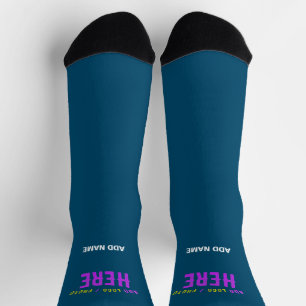STYLISH MODERN CUSTOM PRUSSIAN BLUE VERIFIED BRAND SOCKS