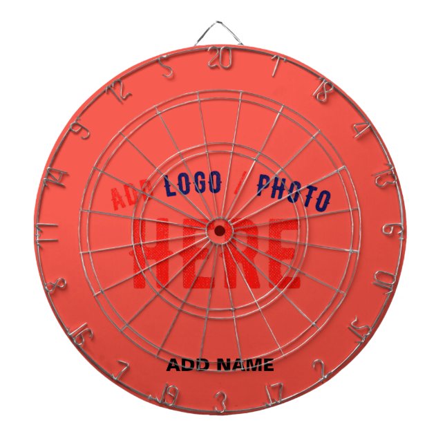 STYLISH MODERN CUSTOM RED ORANGE VERIFIED BRANDED DARTBOARD (Front)