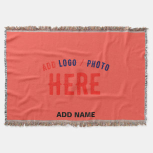 STYLISH MODERN CUSTOM RED ORANGE VERIFIED BRANDED THROW BLANKET