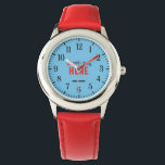 STYLISH MODERN CUSTOM RED SKY BLUE VERIFIED BRAND WATCH<br><div class="desc">THIS IS A DESIGN FITTING FOR EVERYONE.YOU CAN CHANGE, RESIZE OR ADD LOGO, PHOTO, TEXT AND COLOURS THE WAY YOU LIKE.THANK YOU.</div>