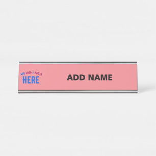 STYLISH MODERN CUSTOM SALMON PINK VERIFIED BRANDED DESK NAME PLATE