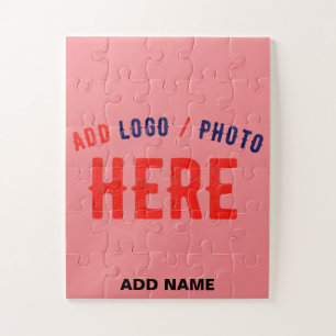 STYLISH MODERN CUSTOM SALMON PINK VERIFIED BRANDED JIGSAW PUZZLE