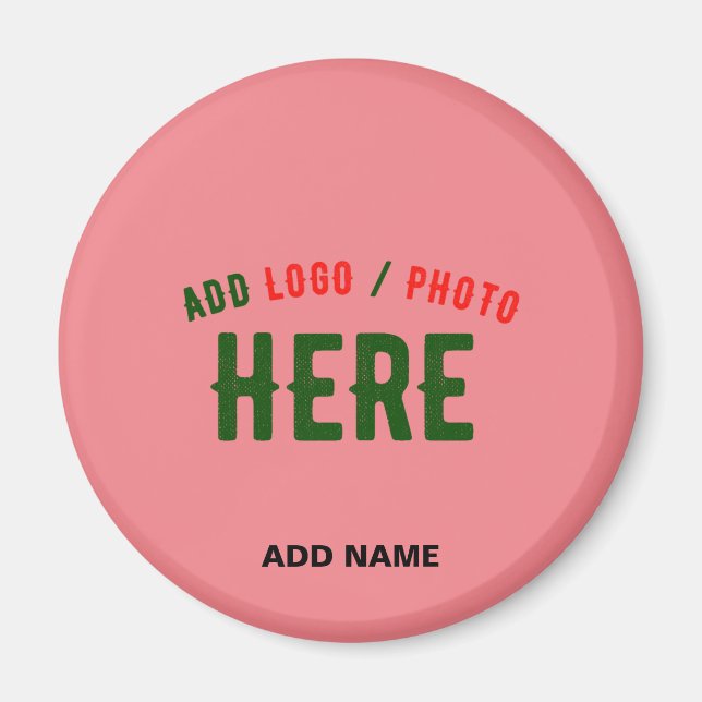 STYLISH MODERN CUSTOM SALMON PINK VERIFIED BRANDED MAGNET (Front)