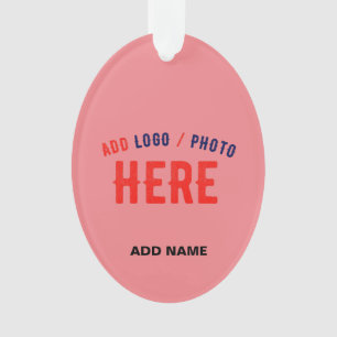 STYLISH MODERN CUSTOM SALMON PINK VERIFIED BRANDED ORNAMENT