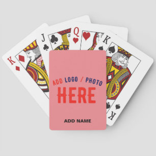 STYLISH MODERN CUSTOM SALMON PINK VERIFIED BRANDED PLAYING CARDS