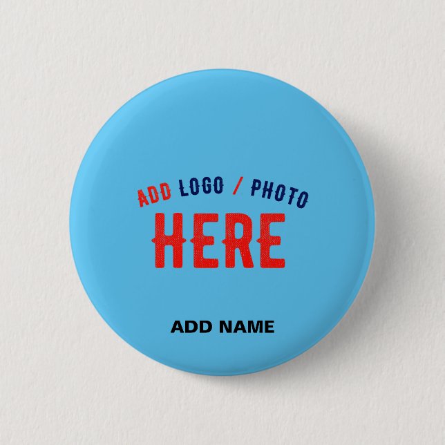 STYLISH MODERN CUSTOM SWAG SKY BLUE VERIFIED BRAND 2 INCH ROUND BUTTON (Front)