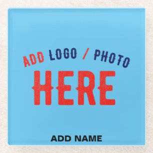 STYLISH MODERN CUSTOM SWAG SKY BLUE VERIFIED BRAND GLASS COASTER