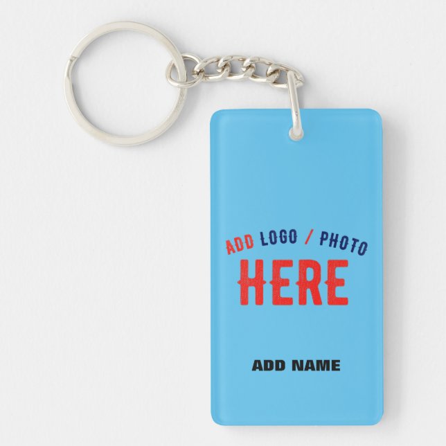 STYLISH MODERN CUSTOM SWAG SKY BLUE VERIFIED BRAND KEYCHAIN (Front)