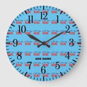 STYLISH MODERN CUSTOM SWAG SKY BLUE VERIFIED BRAND LARGE CLOCK