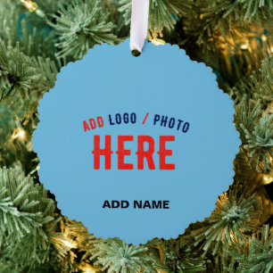 STYLISH MODERN CUSTOM SWAG SKY BLUE VERIFIED BRAND ORNAMENT CARD
