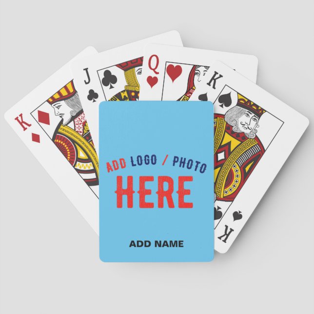STYLISH MODERN CUSTOM SWAG SKY BLUE VERIFIED BRAND PLAYING CARDS (Back)