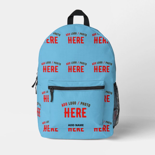 STYLISH MODERN CUSTOM SWAG SKY BLUE VERIFIED BRAND PRINTED BACKPACK (Front)