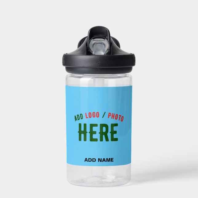 STYLISH MODERN CUSTOM SWAG SKY BLUE VERIFIED BRAND WATER BOTTLE (Front)