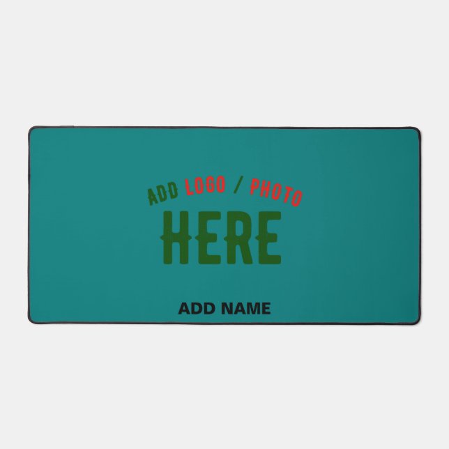 STYLISH MODERN CUSTOM TEAL GREEN VERIFIED BRANDED DESK MAT (Front)