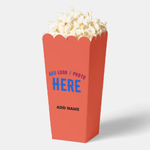 STYLISH MODERN CUSTOM TOMATO RED BRAND POPCORN FAVOR BOX