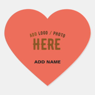 STYLISH MODERN CUSTOM TOMATO RED VERIFIED BRANDED HEART STICKER