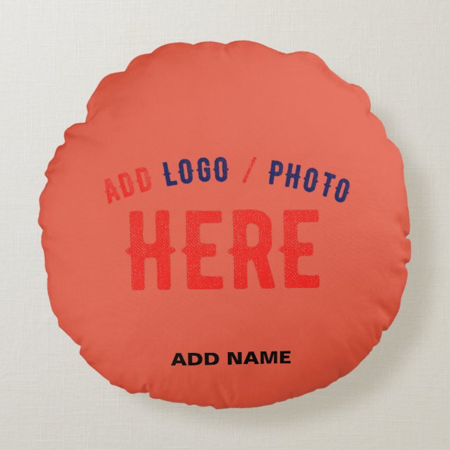 STYLISH MODERN CUSTOM TOMATO RED VERIFIED BRANDED ROUND PILLOW (Front)